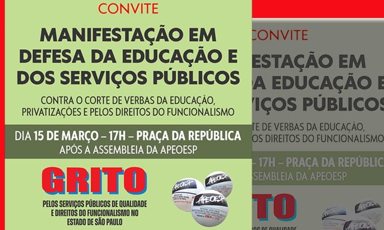 Tarcísio, tire as garras do dinheiro da educação! Cresce a mobilização contra a PEC 9. 15/3 tem ato em São Paulo
