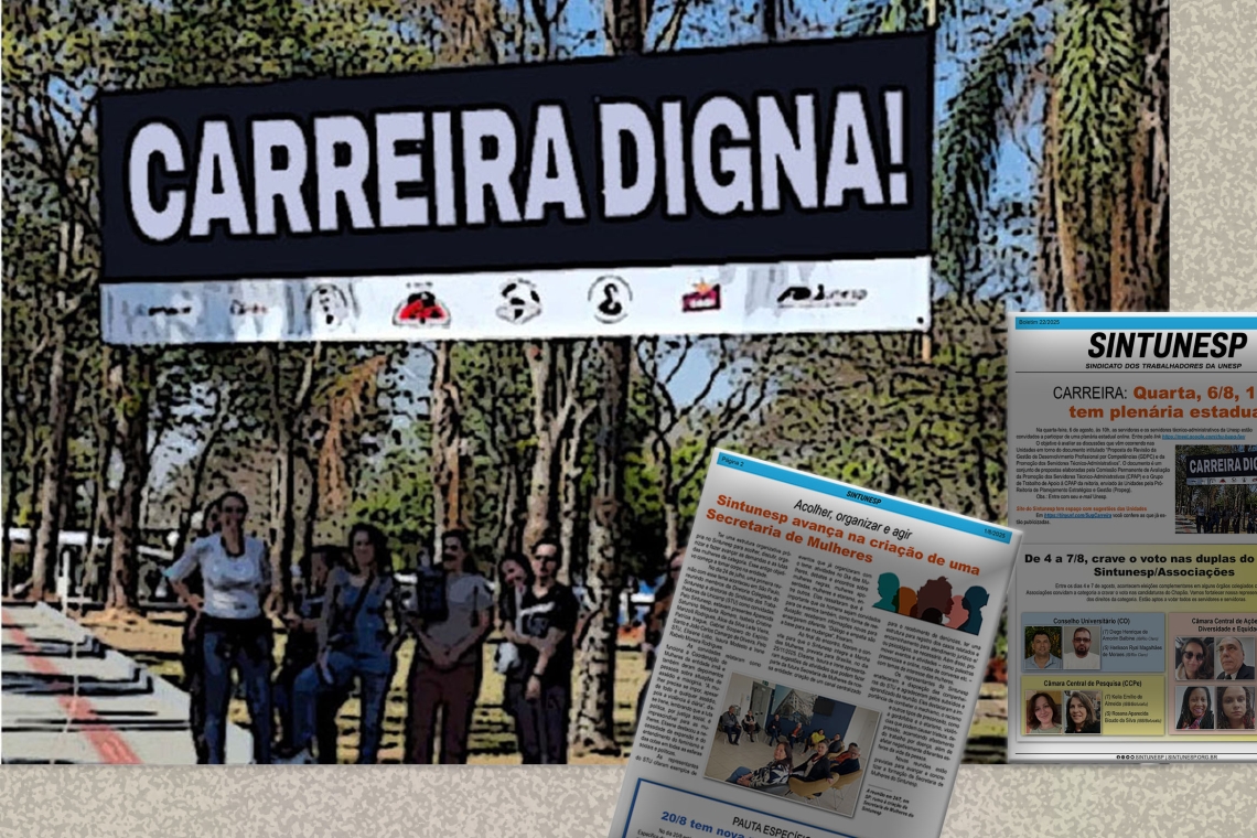 Quarta, 6/8, 10h, tem plenária estadual sobre a carreira   