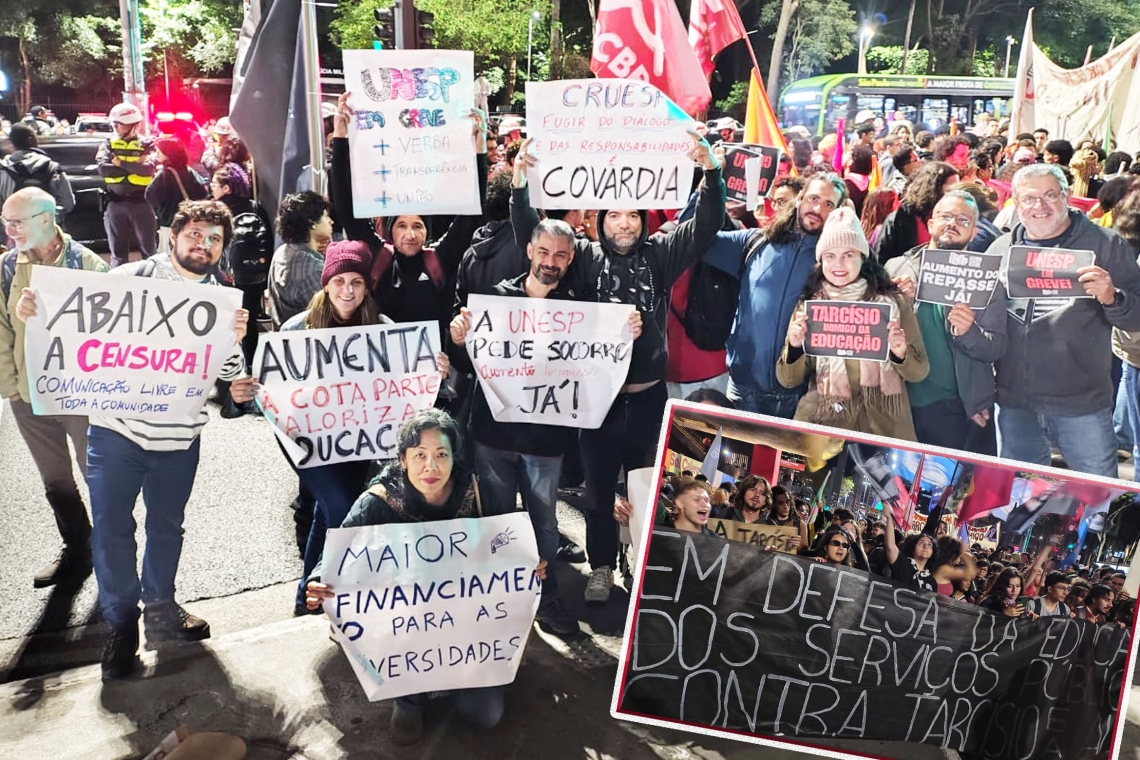 Defesa do financiamento das universidades estaduais paulistas: Ato em 17/6 caminhou até a Alesp